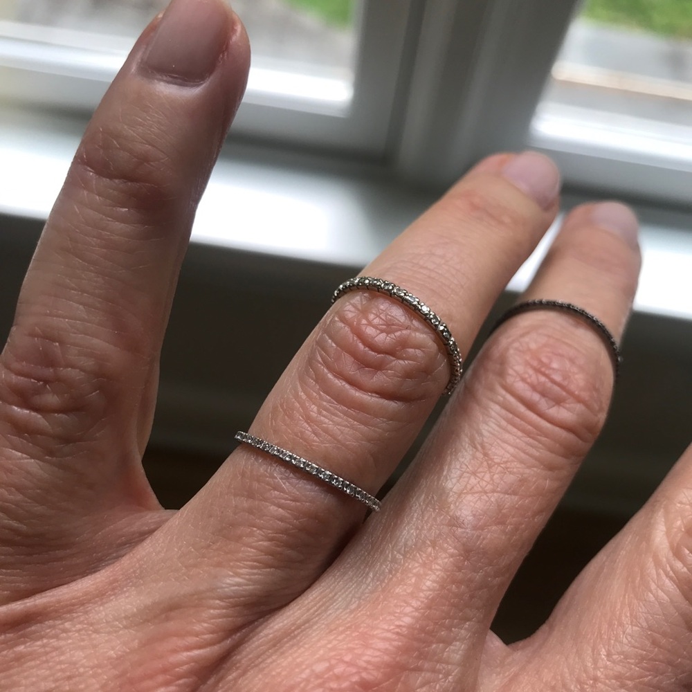 Tiny Diamond Threadbare Ring - image 2